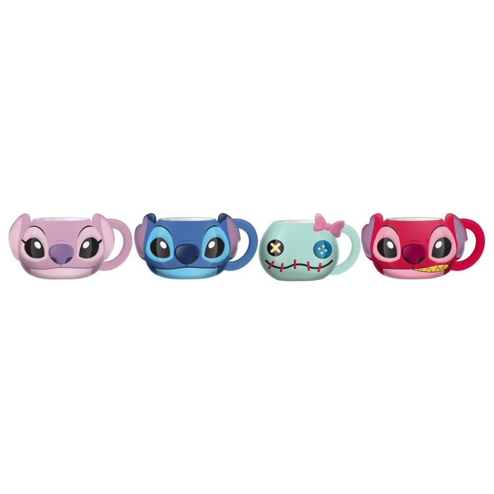 Mini conjunto de canecas Silver Buffalo Lilo and Stitch, 4 peças de cerâmica