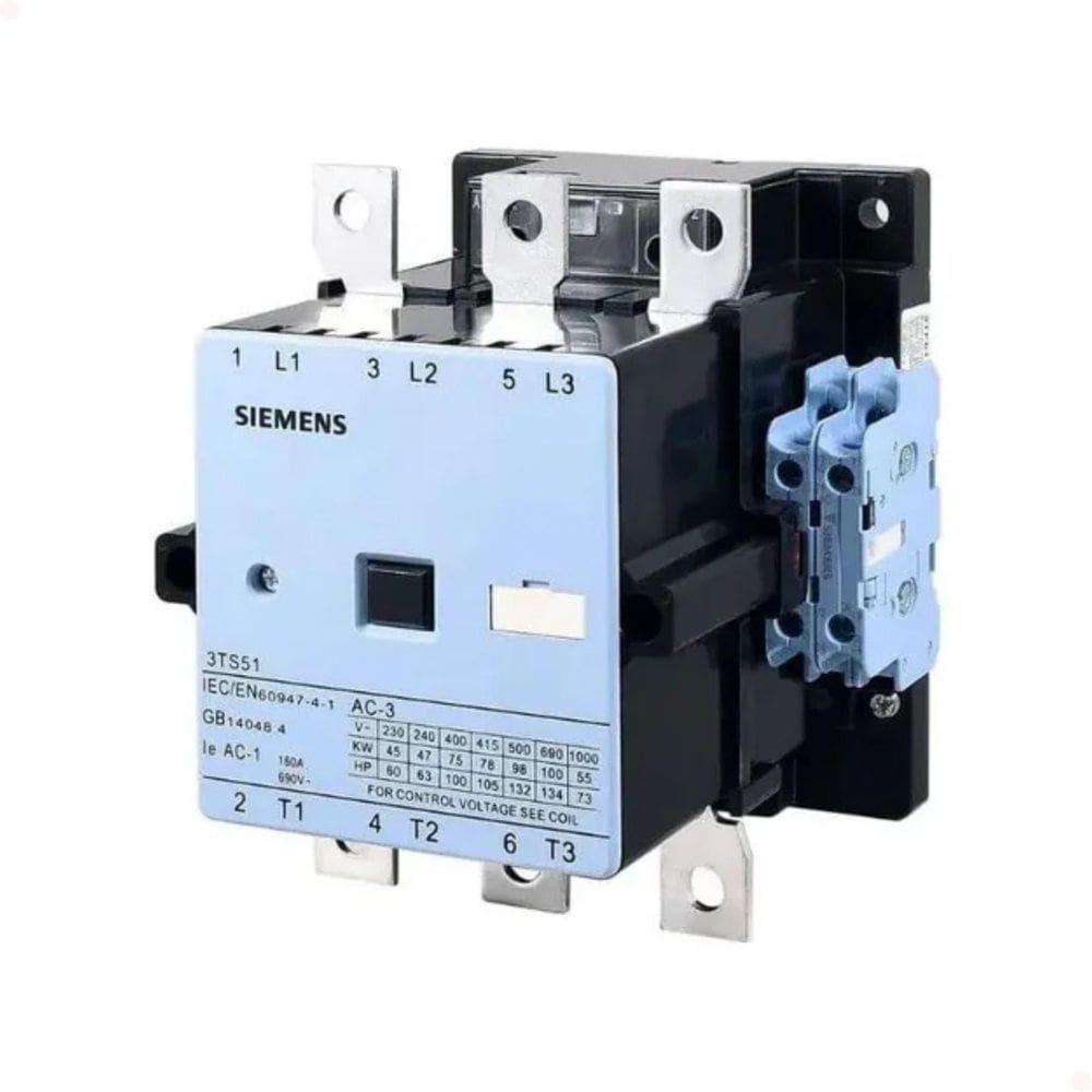 Contator Siemens 3Ts51220An2 140A Ac3 220V 50/60Hz 2Na+2Nf