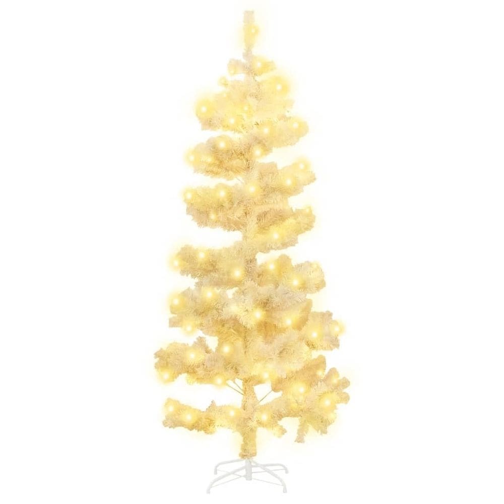 Árvore de Natal vidaXL White Swirl 180 cm com 120 LEDs brancos quentes