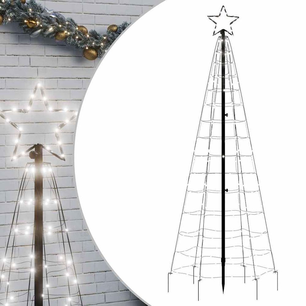 Luz de árvore de Natal vidaXL 220 LED Cold White 180cm