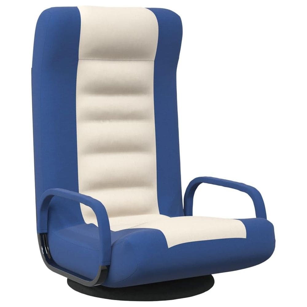 Cadeira de chão vidaXL Swivel Fabric Blue and Cream Gaming