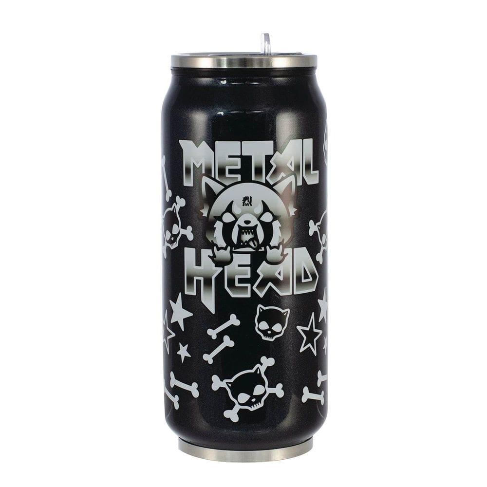 Lata de viagem Seven20 Aggretsuko com cabeça de metal isolada 350 ml