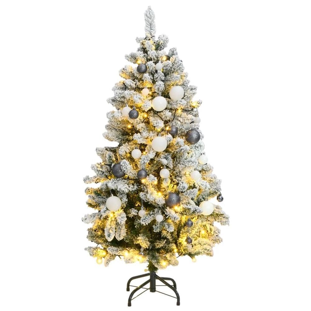 Árvore de Natal artificial vidaXL com 150 LEDs e conjunto de bolas de 150 cm
