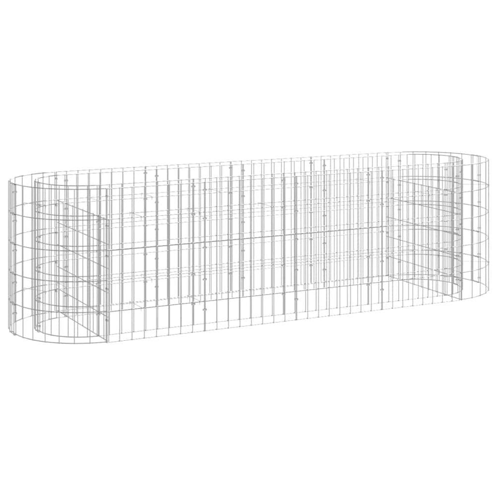 Cama elevada VidaXL, ferro galvanizado, gabião, 190x50x50cm, prata