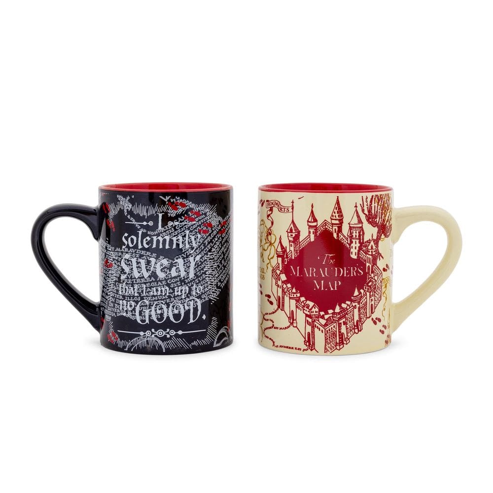 Conjunto de canecas de cerâmica Harry Potter Marauder`s Map Quotes x2 414ml