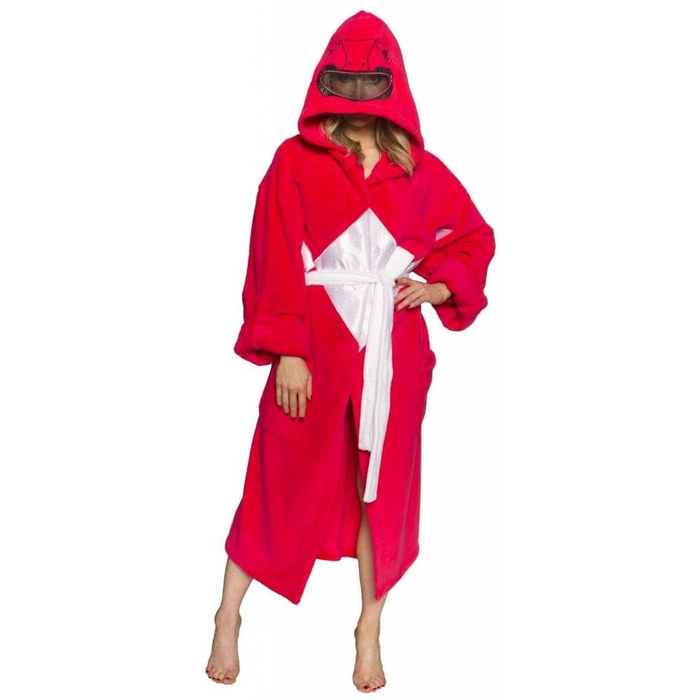 Roupão Power Rangers Mighty Morphin Red para adultos unissex