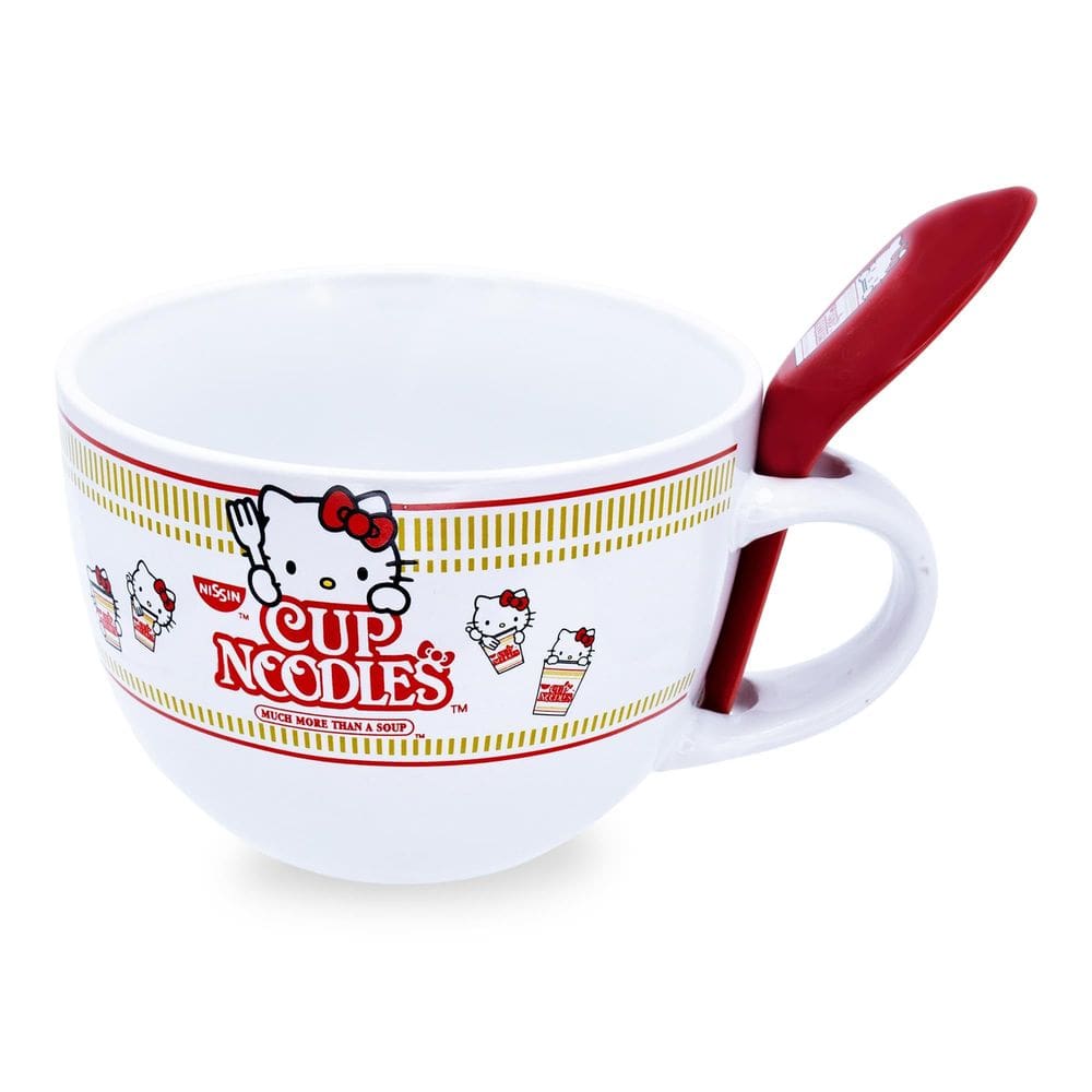 Caneca de sopa Silver Buffalo Hello Kitty autêntico 700mL com colher