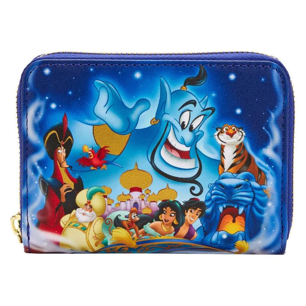 Carteira Loungefly Aladdin, 30º aniversário, com zíper em volta da Disney