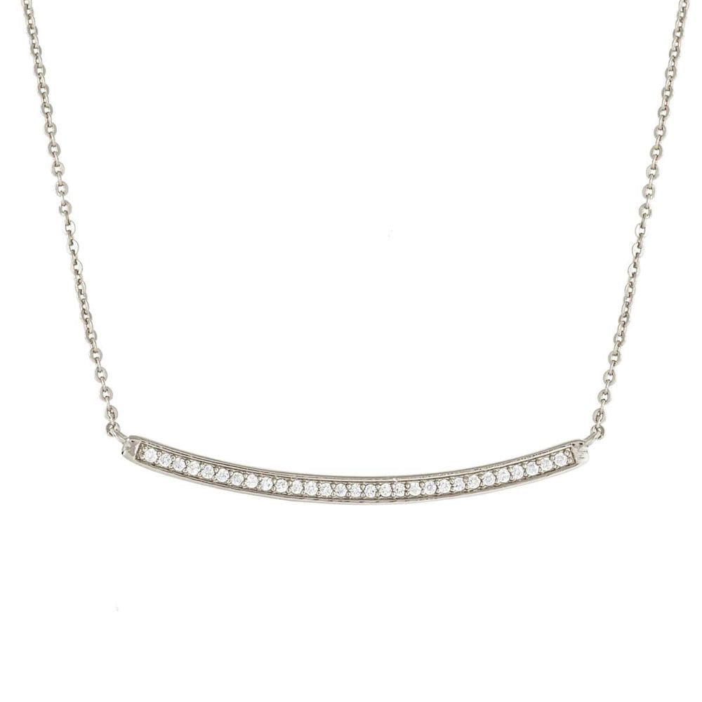 Colar ELEGANT CONFETTI Sophia banhado a ouro branco 18k CZ