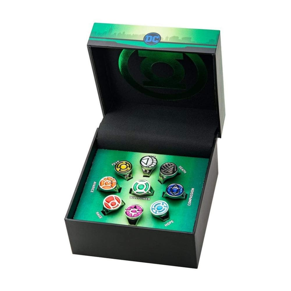 Conjunto de anéis DC Comics Green Lantern Power Rings Emotional Spectrum