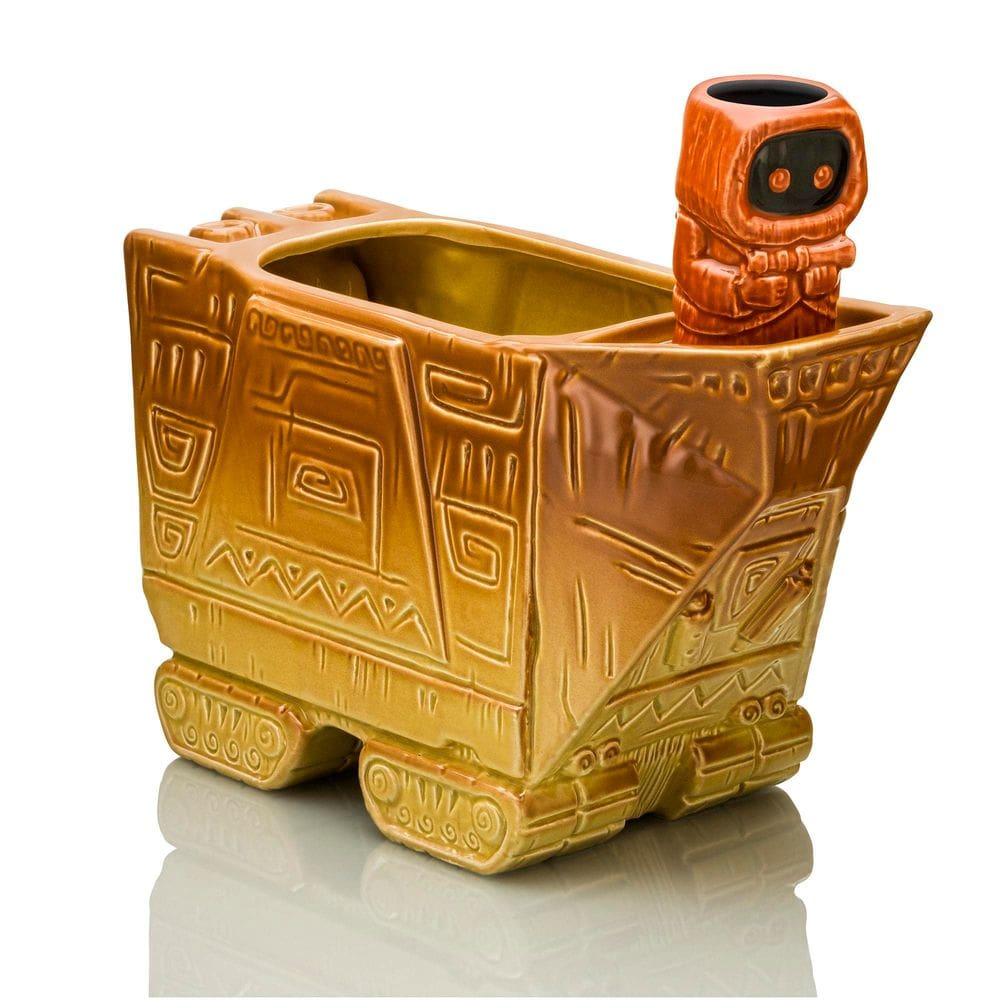 Conjunto de taças Geeki Tikis Star Wars Sandcrawler Punch com mini muglet Jawa | Copo de coquetel, copos de shot e tigela de lanche para festas