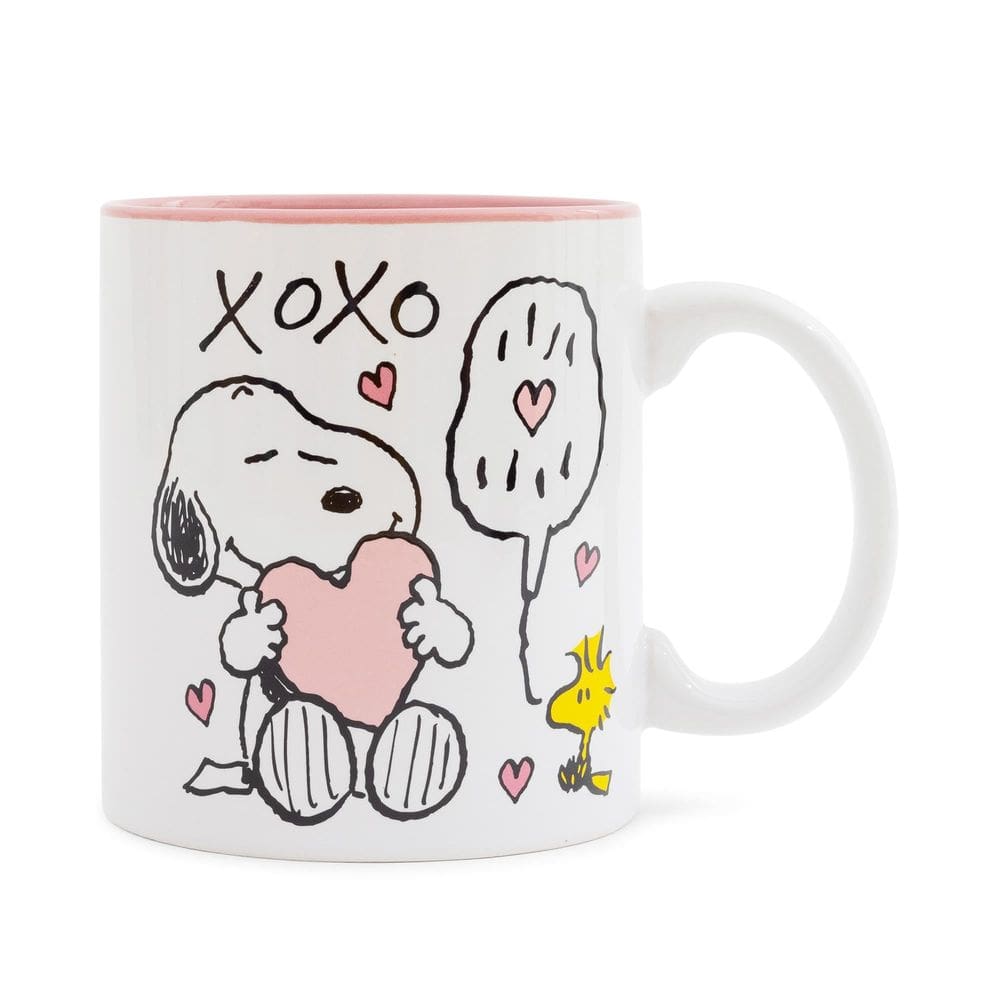 Caneca Silver Buffalo Peanuts Snoopy Woodstock Valentine`s 590ml