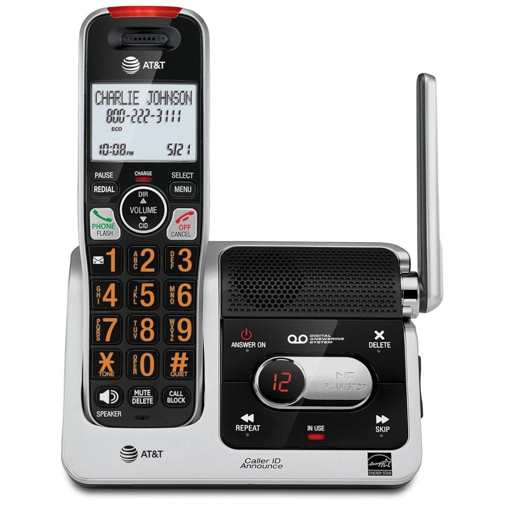 Aprimorando: Aparelho de Telefone sem Fio AT&T BL102 DECT 6.0 c/ Secretária Eletrônica, Bloqueador de Chamadas, Identificador e Assistente