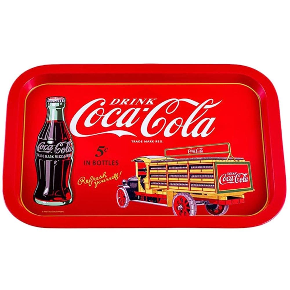 Bandeja de lata The Tin Box Company Coca Cola retangular vermelha