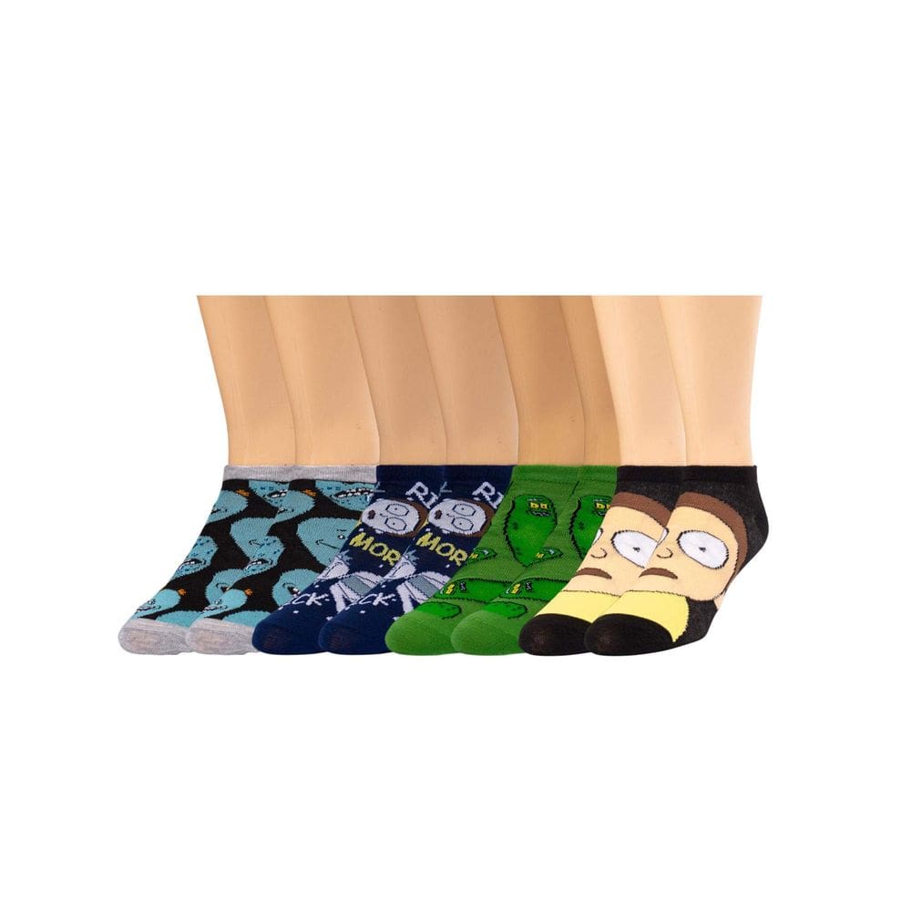 Conjunto de 5 pares de meias de tornozelo Rick and Morty, unissex, decotado