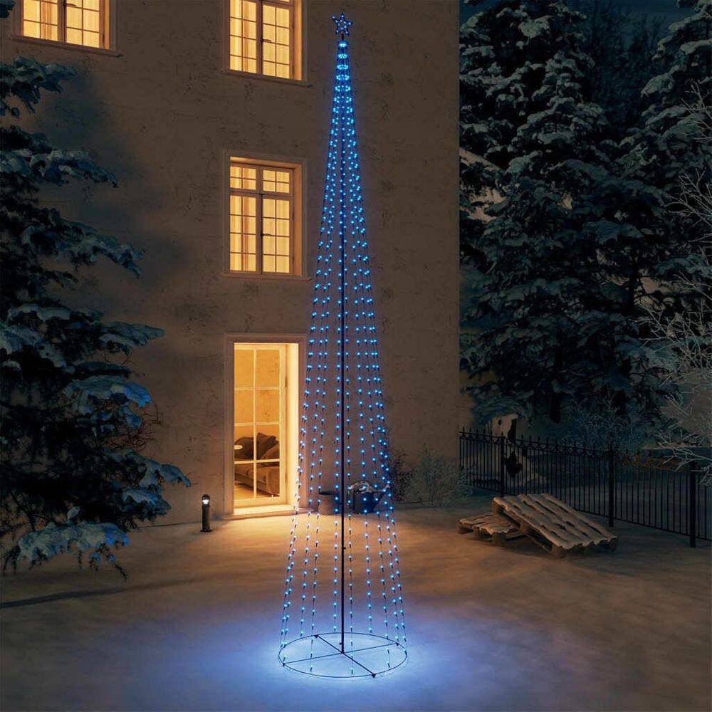 Árvore de cone de Natal vidaXL azul com 732 LEDs 160 cm