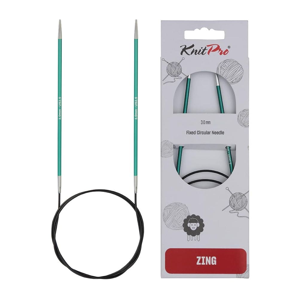 Agulhas circulares fixas KnitPro Zing 24 cm US 2,5 (3 mm)