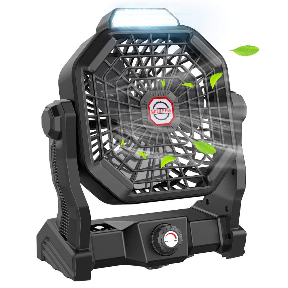 Ventilador de acampamento JINLICTE de 9 polegadas com lanterna LED 20000mAh 600mL