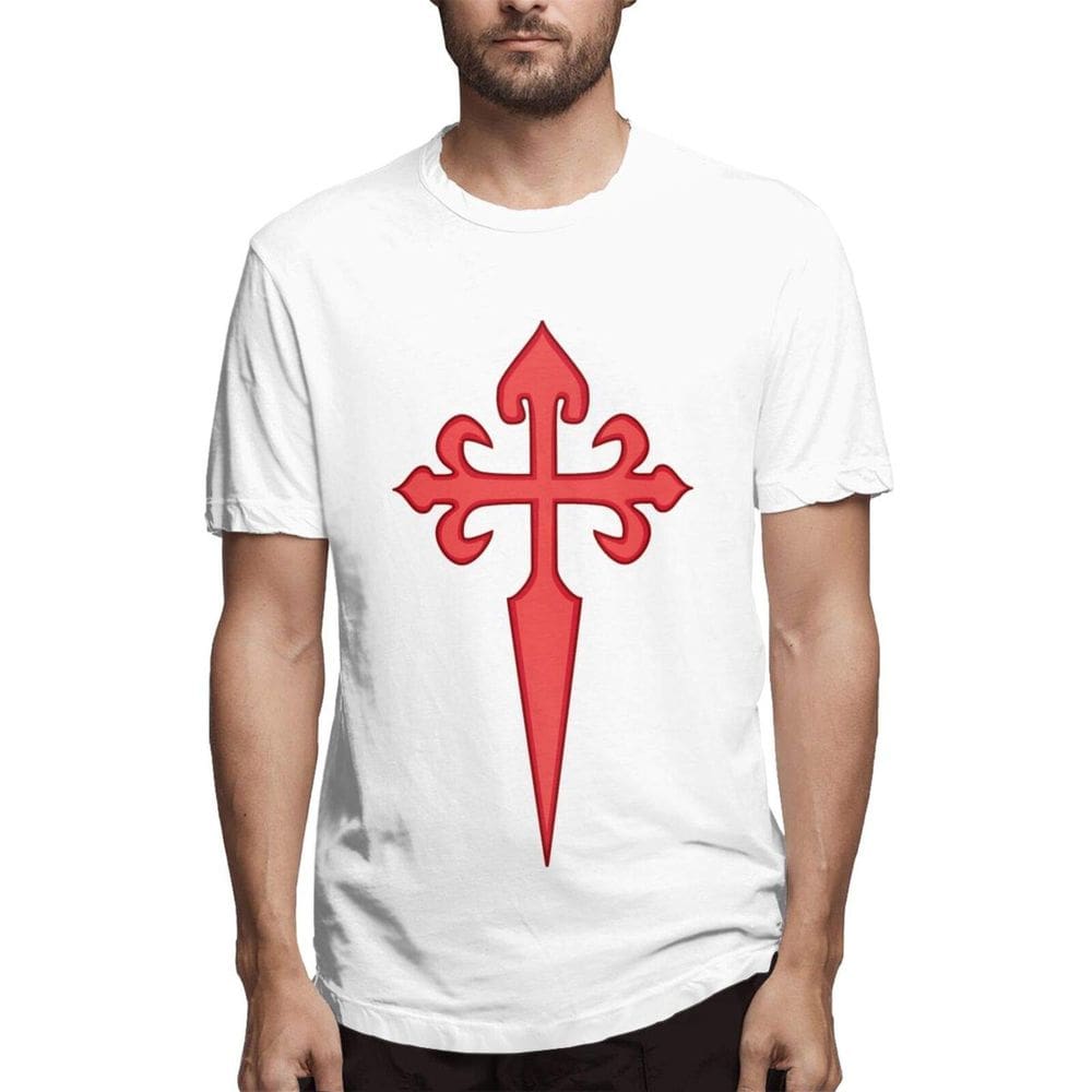 Camiseta GTUGHDK Templar Knights Medieval Shield Casual Branca