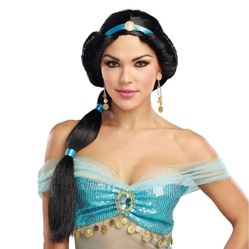 Peruca para fantasia Dreamgirl Arabian Jasmine Harem Princess Black