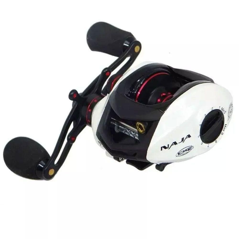 Carretilha Para Pesca Maruri Naja 10r Branca Lado Da Manivela Esquerda