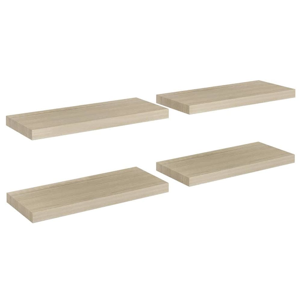 Prateleiras de parede flutuantes VidaXL, conjunto de 4 favos de néctar das flores, MDF, carvalho