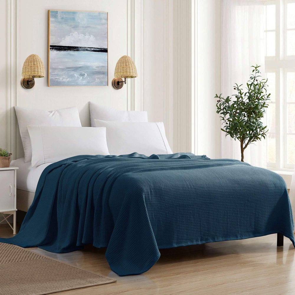 Cobertor Sweet Home Collection 100% algodão fino King Navy