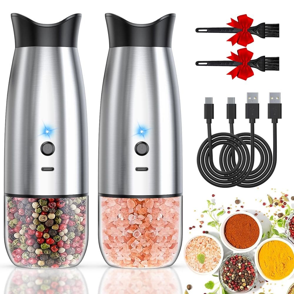 Conjunto de moedor de sal e pimenta PAFCGI USB Recarregável
