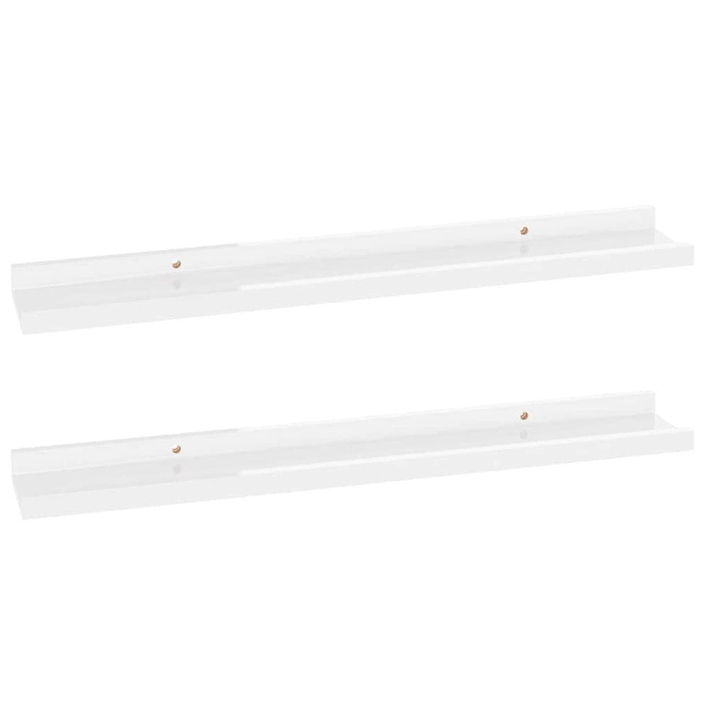 Prateleiras montadas na parede vidaXL em MDF branco de alto brilho, par de 2