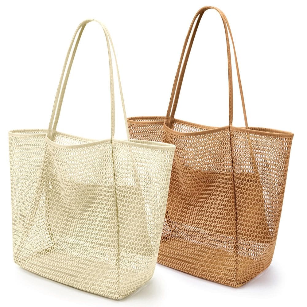 Bolsa de praia VOROLO Mesh Tote Fairycore Hobo, bolsa de ombro cáqui