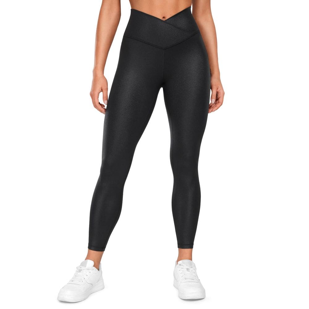 Leggings CRZ YOGA Butterluxe de couro sintético fosco pretas para mulheres
