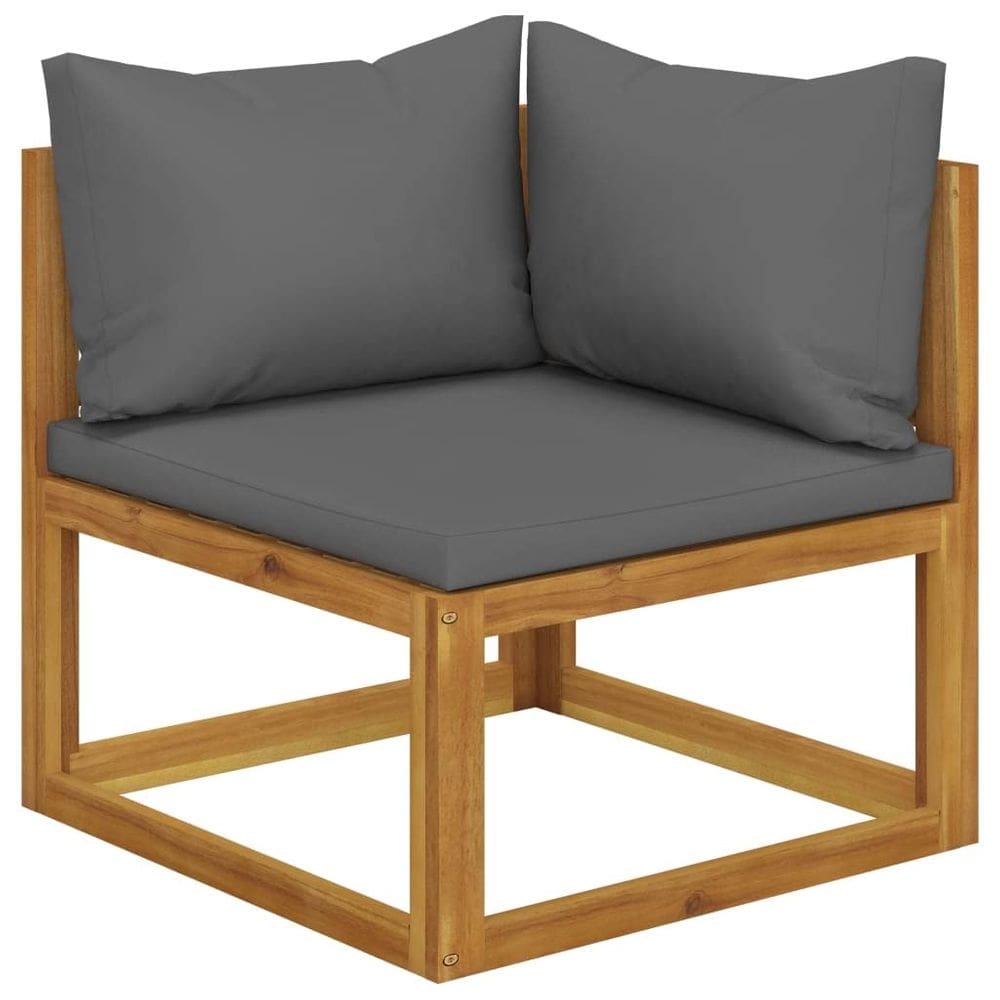 Sofá de canto modular vidaXL secional com almofadas cinza escuro