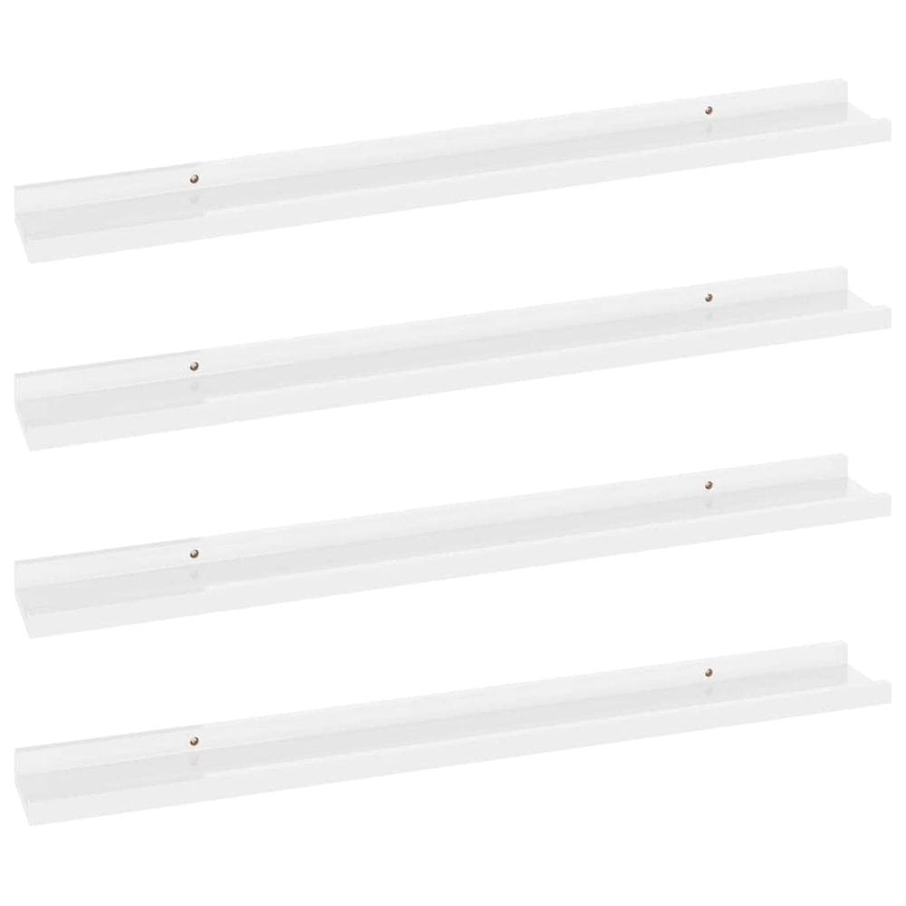 Prateleiras de parede: conjunto de 4 peças em MDF branco de alto brilho vidaXL