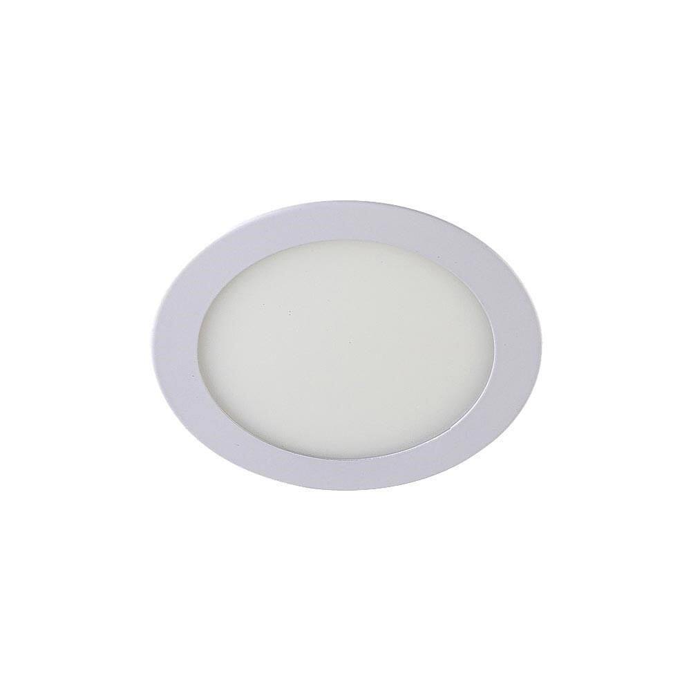 Painel Led Embutir Slim Redondo 6W Luz Branco Quente