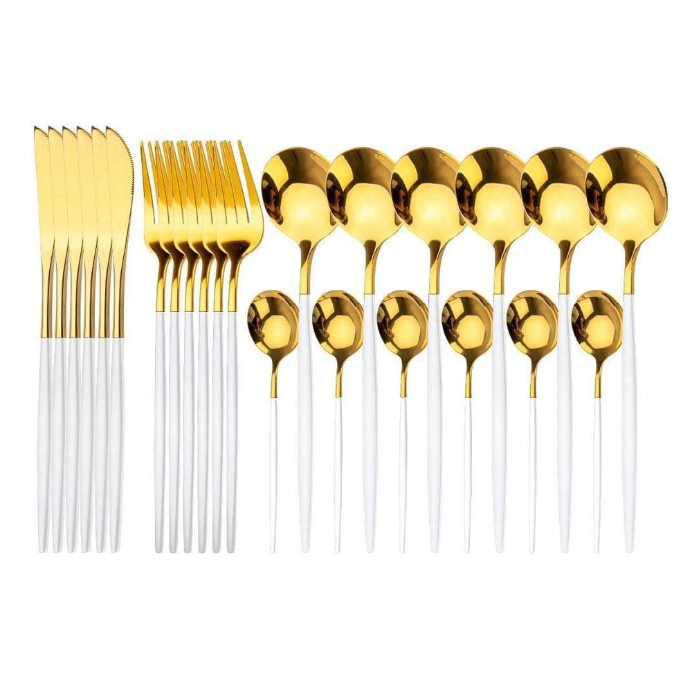 Faqueiro 24Pc Aço Inox Kyoto Inox/Off White