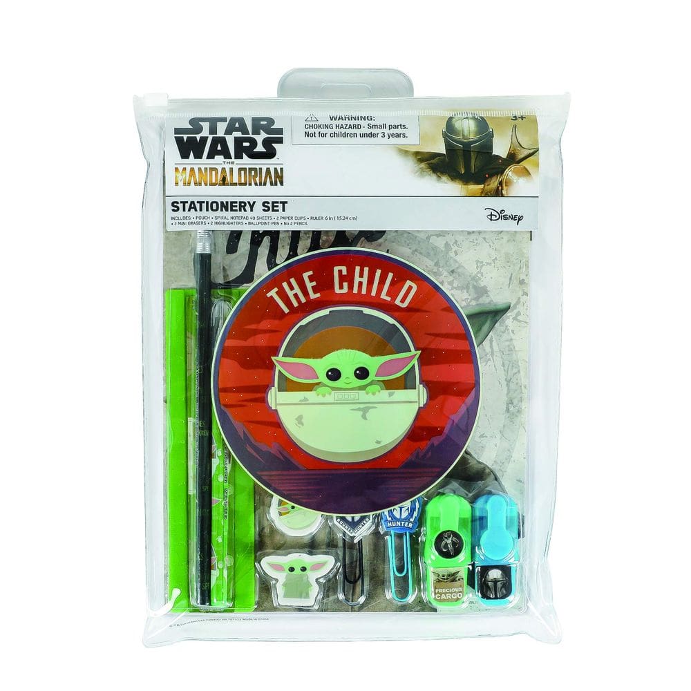 Conjunto de material escolar e de escritório com designs inovadores Baby Yoda