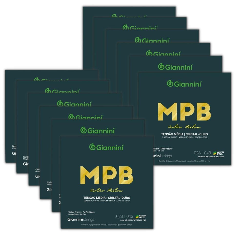 Caixa Fechada Encordoamento Violão Nylon Giannini Mpb Genwg