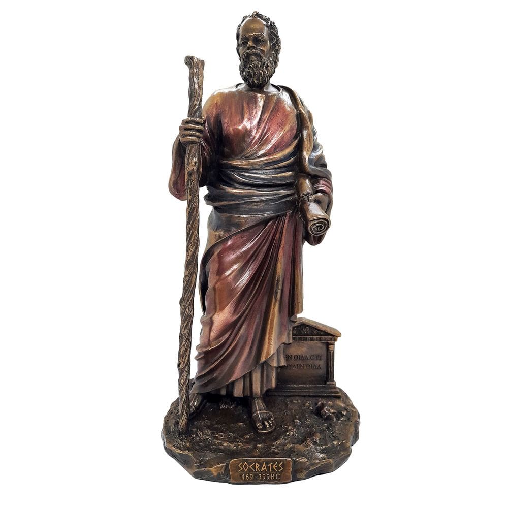 Estátua Sócrates Filósofo Grego Decoração Luxo Veronese 30cm