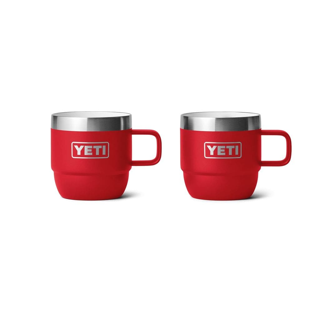 Caneca YETI Rambler empilhável 180 ml em aço inoxidável, pacote com 2 unidades, vermelha