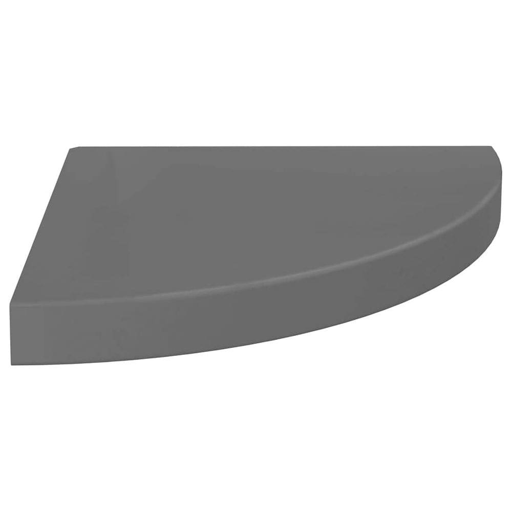 Prateleira de canto flutuante vidaXL cinza de alto brilho 35x35x4cm MDF