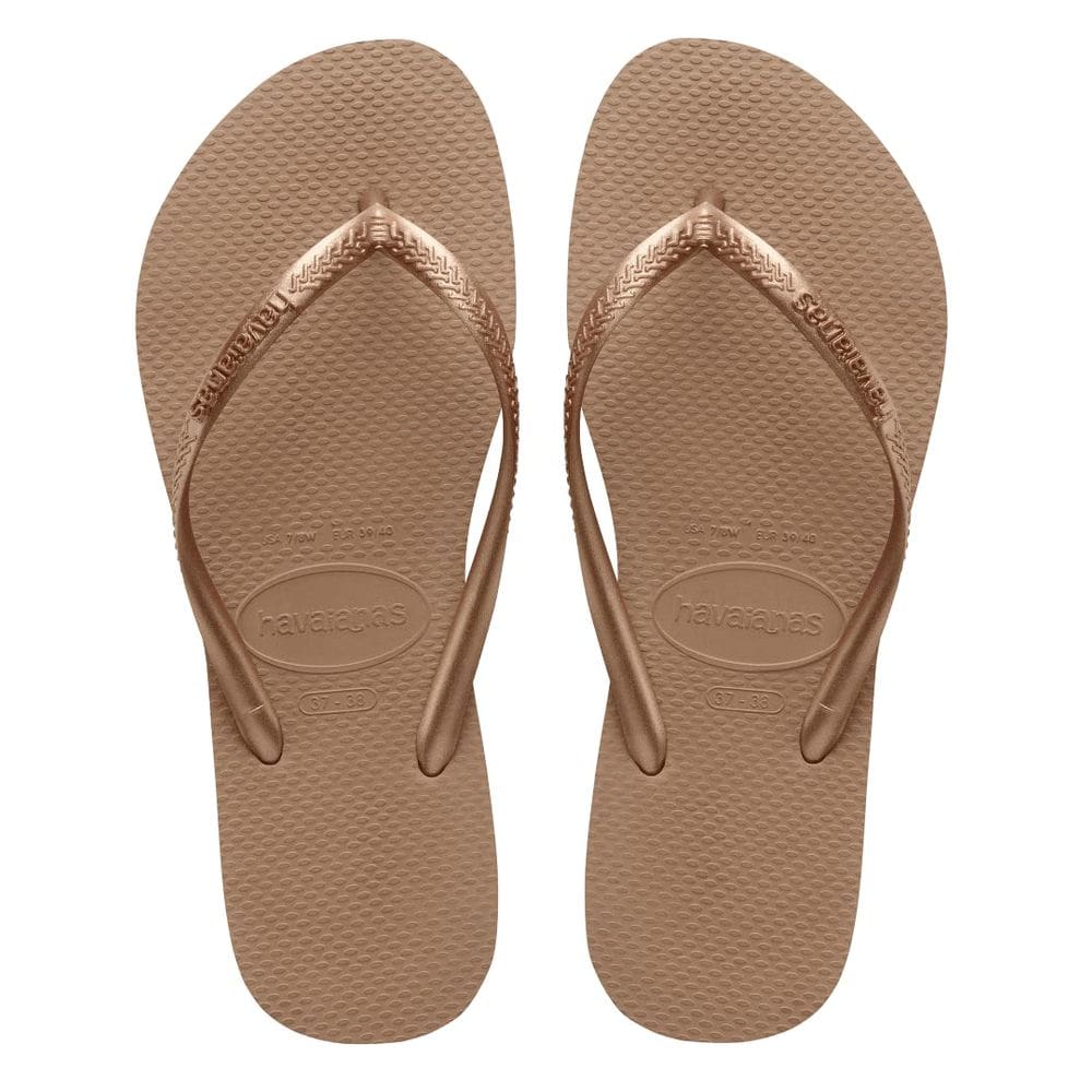 Sandálias Havaianas Slim Rose Gold para mulheres - Tamanho 37/38 BR
