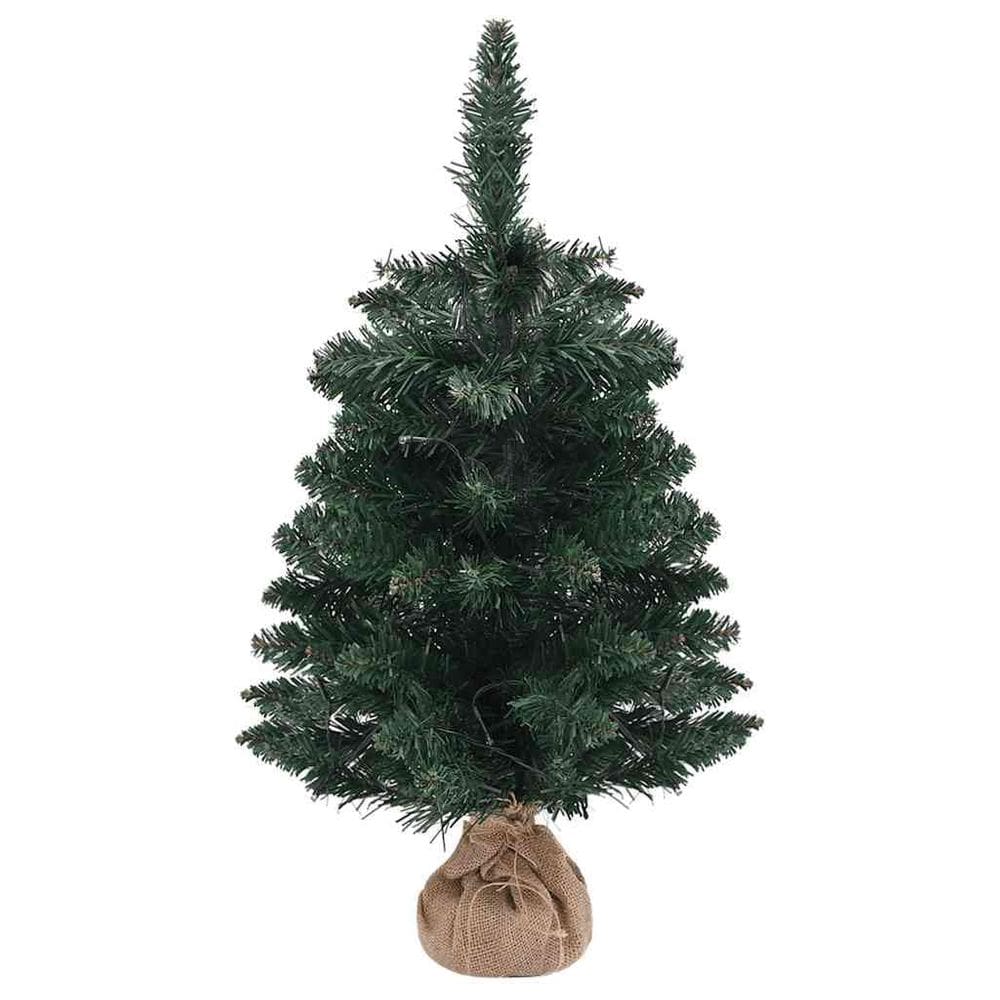 Árvore de Natal vidaXL 60cm verde pré-iluminada com luzes LED
