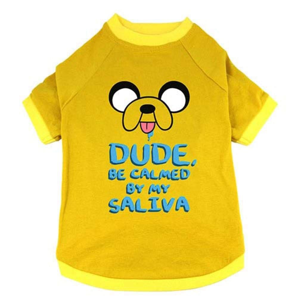 Camiseta para animais de estimação Adventure Time Jake Saliva para animais de estimação grandes