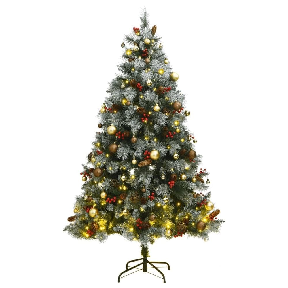 Árvore de Natal artificial com dobradiças vidaXL com 300 LEDs de 1,8 m