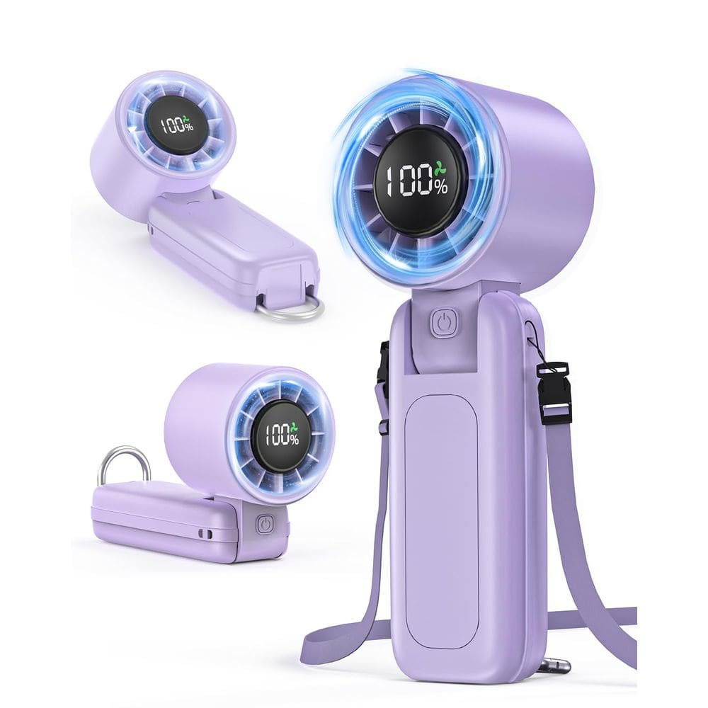 Ventilador Eoboya 4 em 1 Portátil Turbo Portátil de 6 Velocidades Roxo