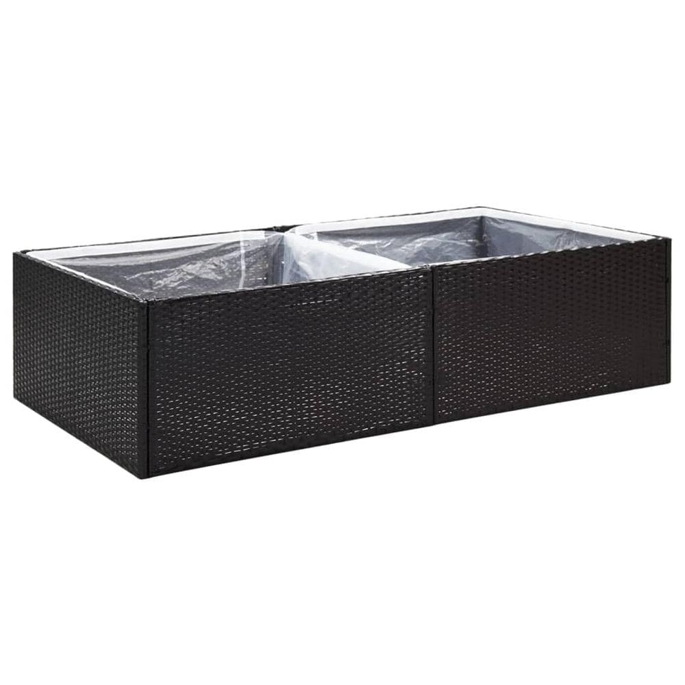 Cama de jardim VidaXL Durable Poly Rattan preta 157x157x40cm
