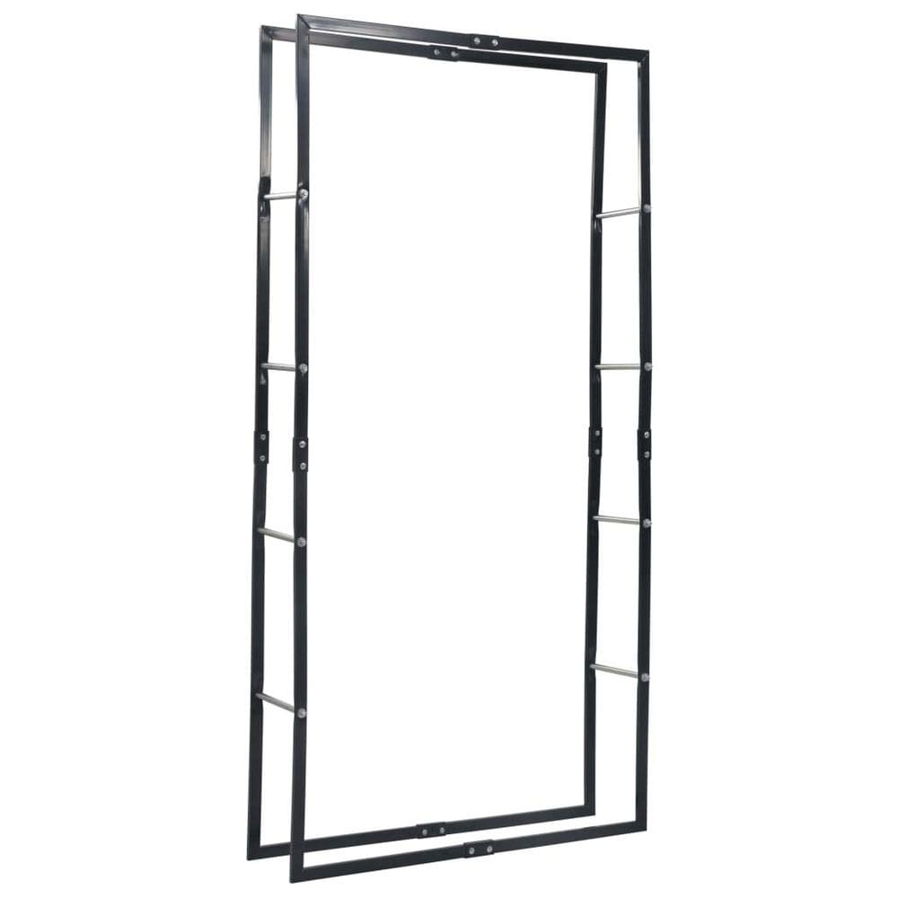 Prateleira para lenha VidaXL Black Steel 100x25x200 cm