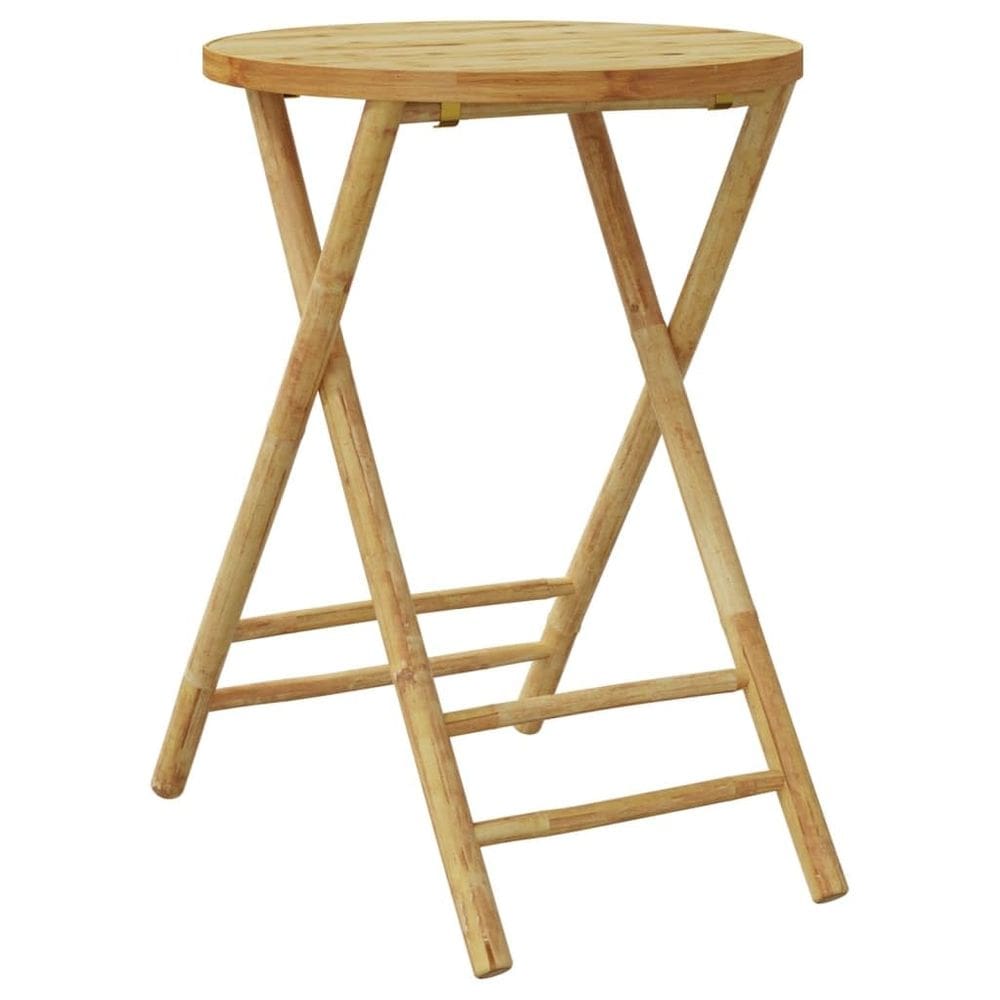 Mesa de pátio dobrável VidaXL Round Bamboo Garden com 55 cm de diâmetro.