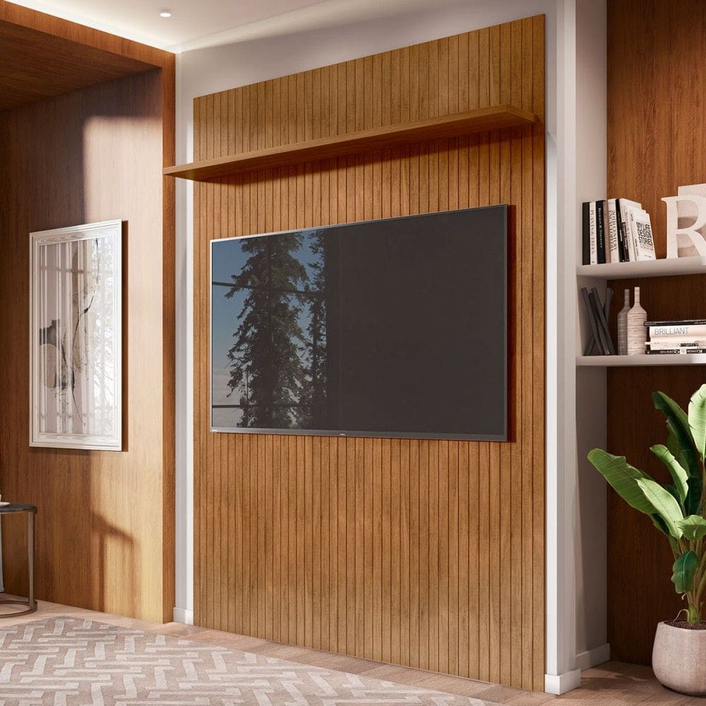 Painel para TV Até 65 Polegadas Aléria 1 Prateleira Cedro - Pnr Móveis