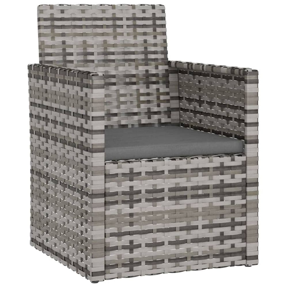 Poltrona de pátio vidaXL Modern Poly Rattan com almofadas cinza